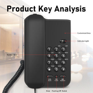 <span class=keywords><strong>Téléphone</strong></span> Filaire Basique de Bureau/<span class=keywords><strong>Mural</strong></span>, <span class=keywords><strong>Téléphone</strong></span> <span class=keywords><strong>Fixe</strong></span> Blanc ou Noir pour Maison Bureau, Combiné Téléphonique Analogique FICAN3026 - Product Image 3