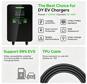Nouvelle borne de recharge murale Putainen 7-22kW pour véhicules électriques, Type 2 DY IP65, application Tuya, RFID, courant réglable, norme GB - Product Image 4