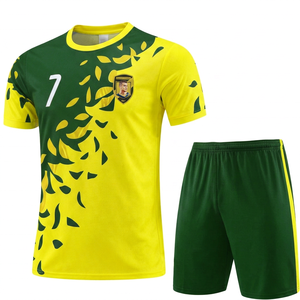 Cristiano <b>Ronaldo</b> Soccer <b>Jersey</b> Set Yellow Navy Plant Print Heat-Transfer Breathable Polyester Men Adult Regular Fit Sleeveless - Product Image 6
