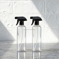 Pulvérisateur à gâchette vide rechargeable en plastique PET rond, ambré/noir, pour toner et liquides, 200ml 300ml 500ml
