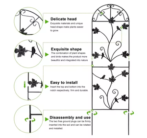 Treillis <span class=keywords><strong>de</strong></span> <span class=keywords><strong>jardin</strong></span> décoratif en métal à motif floral, support autoportant pour plantes grimpantes (roses, clématites, vigne) – Vente en gros - Product Image 2