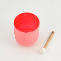 Bols chantants en cristal rouge pour le chakra Racine, améliorent l'énergie, instruments de guérison sonore en quartz pur naturel pour la thérapie sonore