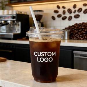 Vasos de Plástico Transparente Personalizados de 9oz, Envueltos Individualmente, para Té de Burbujas, Vasos de Plástico para Café con Logotipo - Product Image 1