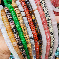 Perles Heishi en pierre naturelle 3x8mm, perles plates intercalaires, brin de perles en vrac pour la fabrication de bijoux DIY (bracelets, colliers), vente en gros