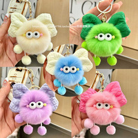 Adorable poupée elfe en peluche super douce avec nœud papillon et motif galet de charbon, doublure en maille brodée, pendentif porte-clés, accessoires pour bébé, cadeau pour femme