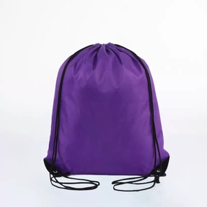 Sac à dos en polyester résistant à l'eau avec cordon de serrage, sac de sport, sangles en cordon tressé, coins renforcés, léger - Product Image 4