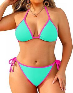 Traje de Baño Sexy de Tres Piezas para Mujer, <span class=keywords><strong>Bikini</strong></span> con Bloques de Color Únicos, Ropa de Playa para Chicas Atractivas - Product Image 3