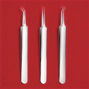 Aguja para acné de acero inoxidable, pinzas para espinillas, removedor de puntos negros, tratamiento para el acné, pinzas de punta curva, pinzas para células, herramientas de belleza - Product Image 1