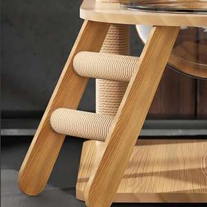 Pohon Kucing Kayu Multi-Level Khusus Kucing Munchkin dengan Kapsul Luar Angkasa, Furnitur Hewan Peliharaan Hemat-Ruang yang Stabil - Product Image 5