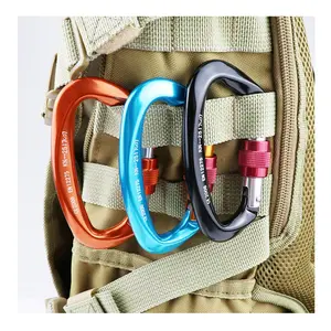 Nhiệm Vụ Nặng Nề An Toàn Rock Carabiner Vít Nâng Móc 25KN Tự Khóa Carabiner Biểu Tượng Tùy Chỉnh