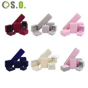 Shero haut de gamme velours bague bijoux coin rond pendentif bracelet coffret bijoux bracelet boucle d'oreille emballage coffret avec logo - Product Image 6