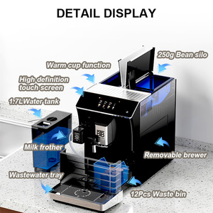 Cafetera Profesional BTB Totalmente Automática con Pantalla Táctil Inteligente, Máquina de Espresso de Plástico para Uso Comercial y Doméstico - Product Image 5
