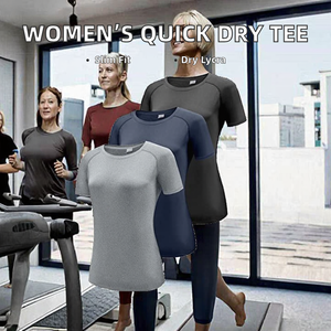 Camiseta Deportiva para Mujer, de Secado Rápido, Transpirable, para Yoga, Fitness, Running, con Estiramiento Frontal, Venta al Por Mayor de Fábrica OEM/ODM - Product Image 2