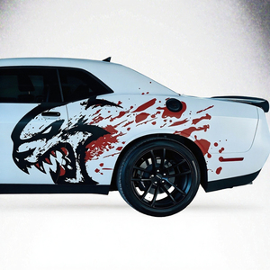 Calcomanía Lateral para Auto con Diseño de Salpicaduras de Sangre Hellcat, Adhesivo de Vinilo Impermeable, Par para Dodge Challenger y Grand Cherokee - Product Image 3