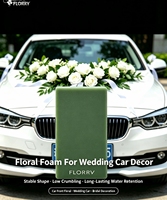 Busa floral untuk dekorasi pernikahan & dekorasi mobil pengantin Busa floral hijau kepadatan tinggi untuk rangkaian bunga segar