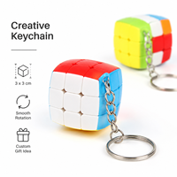 Porte-clés cube magique 3x3 en plastique de 3 cm, léger, idéal comme cadeau promotionnel pour enfants et adultes lors d'événements