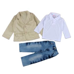 Conjuntos de Ropa para Niños al por Mayor, Estilo Nuevo, Camisa Lisa de Manga Larga para Niños, Jeans para Niños - Product Image 1