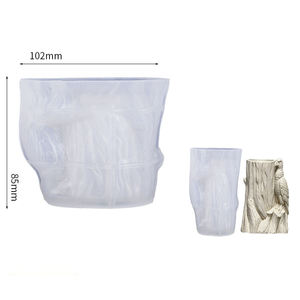 Molde de silicona 3D de águila en tronco de árbol <span class=keywords><strong>para</strong></span> bricolaje: portavelas de <span class=keywords><strong>cemento</strong></span>, taza de yeso, taza de resina, maceta y adornos decorativos <span class=keywords><strong>para</strong></span> el hogar - Product Image 4