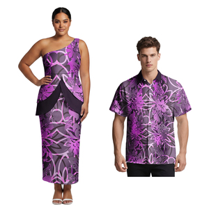 Camisas Hawaianas <span class=keywords><strong>de</strong></span> Playa para Hombre, Elegantes Blusas sin Mangas Samoan Puletasi con Diseño Tribal Polinesio para Parejas, Conjuntos Combinados - Product Image 3