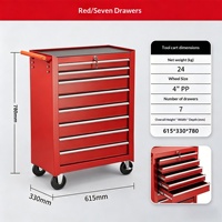 Chariot de rangement mobile robuste à 7 niveaux et 7 tiroirs, OEM 61,5 cm, pour l'organisation quotidienne des outils et quincaillerie en usine