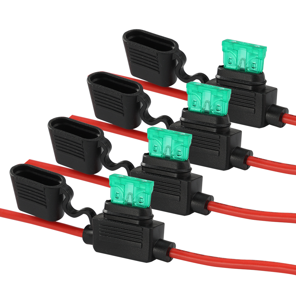 12 16AWG en línea MTA automotriz impermeable medio coche marino batería portafusibles 10 25 30A ATC ATO hoja fusible Cable calcetín