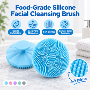 Soft Exfoliating Facial Cleansing Face Scrubber Deep <b>Pore</b> Cleaning Manual Massage Brush Food Grade Silicone Custom Color - Product Image 1