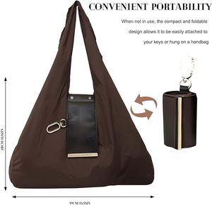 Bolsa de Compras Reutilizable, Portátil, de Moda, para Viajes, Uso Diario, con Llavero, Plegable, con Anillo para Llaves - Product Image 3