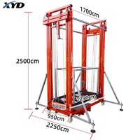 Charge de vente chaude 500kg jusqu'à 2-13 mètres ascenseur télécommande chariot de levage Mobile pliable petit échafaudage électrique