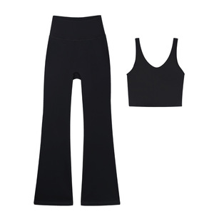 Pantaloni con fondo bandiera gilet a forma di U vestito nudo sensazione Fitness reggiseno sportivo di bellezza posteriore <span class=keywords><strong>abbigliamento</strong></span> Yoga Top - Product Image 6