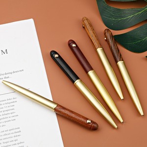 공장 도매 마호가니 황동 회전식 볼펜 샌달우드 서명펜 사무용품 문구 선물펜 맞춤 로고 - Product Image 1