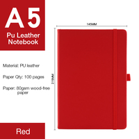 Carnet en cuir PU A5 avec poche intérieure, logo personnalisé, cadeau d'entreprise, bloc-notes promotionnel