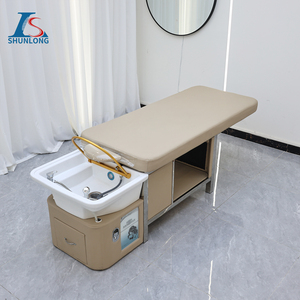 Fauteuil de lavage professionnel multifonctionnel pour spa capillaire, lit de shampoing de luxe pour salon de coiffure avec vapeur intégrée - Product Image 1