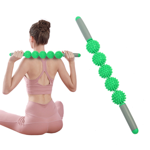 男女兼用エクササイズトレーニング痛みを和らげるボディ筋肉リラックスギアPVCヨガマッサージローリングスティックハンドヘルドセラピーバックフット - Product Image 3