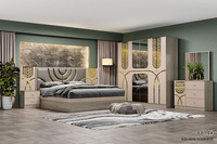 Conception simple pour la maison ensembles de chambre à coucher en Mdf Chambre à lit double cadre en bois Ensemble de meubles de chambre à coucher king size de luxe moderne