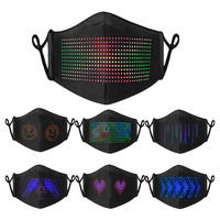 Matrice éclairée Blue Tooth App Control LED Mouth-Mask Magic USB Batterie rechargeable Masques faciaux