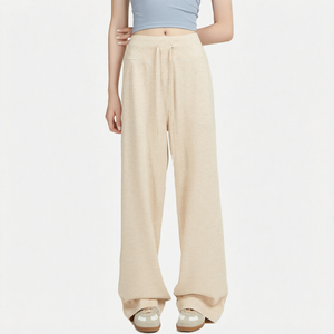 Pantalon de sport décontracté Yuanbofei pour femme, en coton respirant, avec poches, coupe ample et jambe large, idéal pour le yoga et les activités estivales en extérieur - Product Image 1
