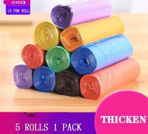 5 rouleaux, 1 paquet de 100 sacs poubelles jetables pour la maison, sacs de rangement pour la cuisine, sacs à déchets, sacs en plastique - Product Image 2