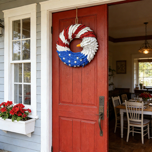 พวงหรีดอินทรีรักชาติ สีแดง ขาว และน้ำเงิน ทำจากผ้ากระสอบ สำหรับวันที่ 4 <span class=keywords><strong>กรกฎาคม</strong></span> วันประกาศอิสรภาพ ของตกแต่งประตู ระเบียง และผนัง - Product Image 5