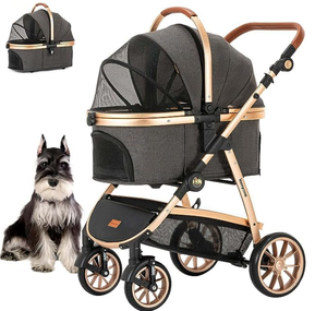 Orta küçük köpekler için lüks evcil hayvan arabası yavru Kitty Doggie için ayrılabilir taşıyıcı ile lüks büyük kedi - Product Image 4