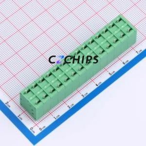 MX205V-5.0-14P-GN01-Cu-A Spring Terminal Block Through hole Component (THT),P=5mm Connector 1x14P 5mm Green Through Hole - Product Image 2