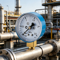 Radial Mount Bourdon Tube Pressure Gauge Electroplated Steel Case Brass Connection 2.5% Accuracy for Industrial Air Compressor