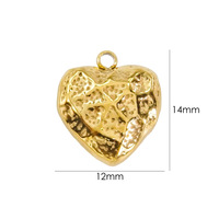 Pendentif Cœur Étanche en Acier Inoxydable Doré, Grand Cœur Poli Style Amour pour Breloques de Fabrication de Bijoux DIY