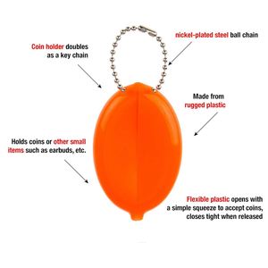 กระเป๋าใส่เหรียญ PVC แบบบีบพร้อมพวงกุญแจลูกปัด สำหรับของขวัญส่งเสริมการขาย พวงกุญแจแบบกำหนดเองได้ - Product Image 3