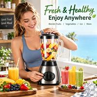 Premium multifunctionele elektrische blender 2-in-1 glazen kan sapcentrifuge mixer molen voor huishoudelijk fruit- en groentesmoothies maken