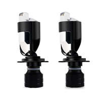 Nouveau Design double projecteur LED phare Mini projecteur lentille H4 haut feux de croisement bi-projecteur 9003 HB2 pour voiture et moto