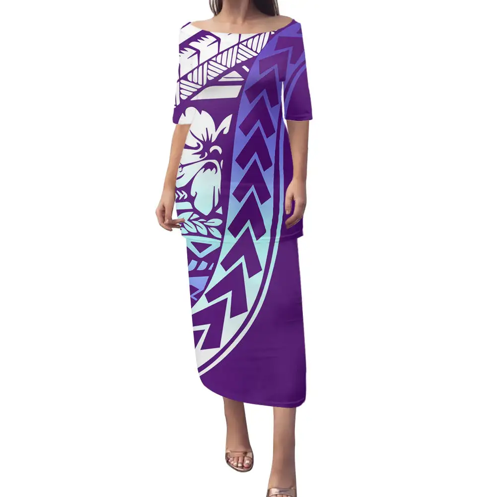 Vestido Tribal Polinésio Tradicional Personalizado Preço De Atacado Barato Plus Size Verão Casual Roupas Femininas Conforto Casual Puletasi