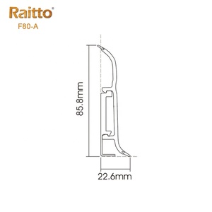 F80-A, RAITTO Trắng PVC Ốp Chân Tường Nhựa Baseboard Với Clip - Product Image 2