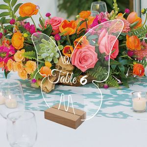 Butterfly Shaped Centerpiece Decorations Clear Sign <b>Cards</b> Holders Acrylic Wedding <b>Table</b> Number - Product Image 3