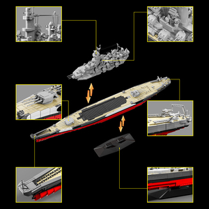 12GO 98007 2026 Nuovo Modello di Nave da Battaglia <span class=keywords><strong>USS</strong></span> Ornamenti da Scrivania Set di Mattoncini da Costruzione Fai-da-Te Giocattoli per Adulti Regali - Product Image 3