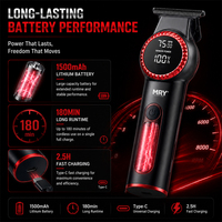 Tondeuse à cheveux sans fil MRY, lame en acier inoxydable, 7500 tr/min, écran LCD, corps en alliage de zinc, pour la maison et les voyages, personnalisation possible